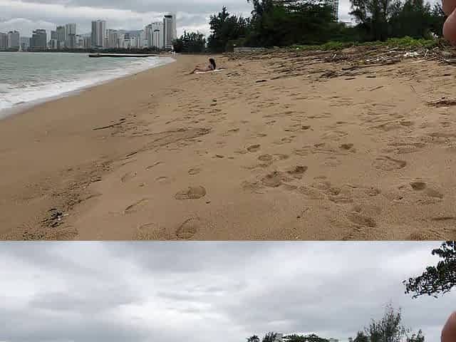 Honey Can I Cum On Your Breasts? - Public Knob Flashing On The Beach