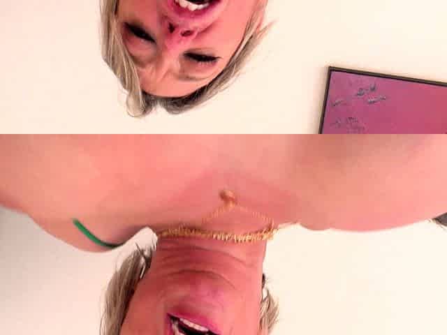 Slutty blonde with big boobs prefers anal