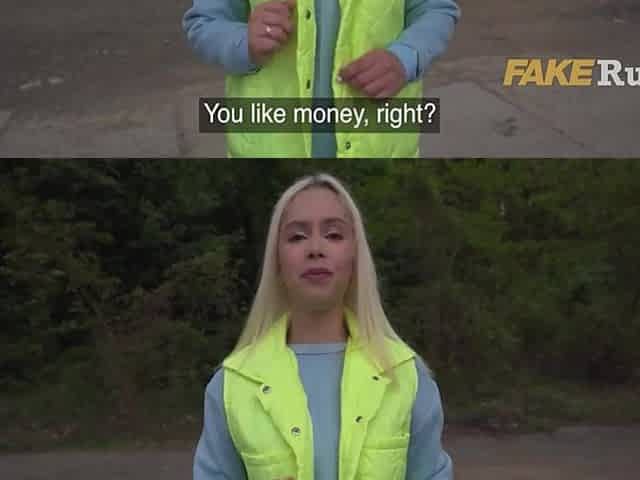 Golden-haired Hotty Helps A Stranger On The Road Cum For Some Money