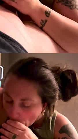 PAWG Gives Sloppy Head with Facial and Cum Licking