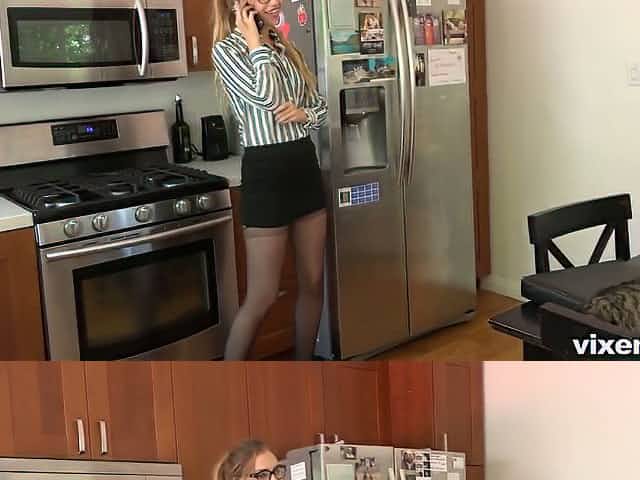 Kinky nerdy Lyra Law jams her sexy big tits while topping strong cock