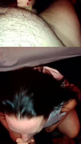 Sexually excited brunette hair oral sex