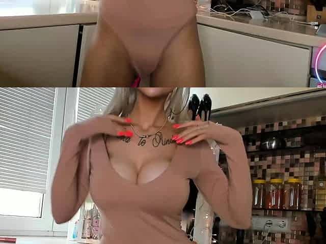 Big Boobed Blonde Masturbates With A Dildo In The Bathroom