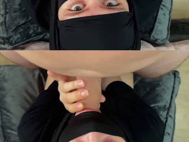 Muslim Woman Pays Debts With Deepthroat Oral For Petite Flaccid Schlong