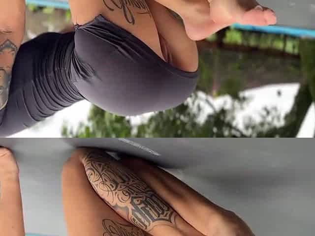 Public oral sex and footjob!
