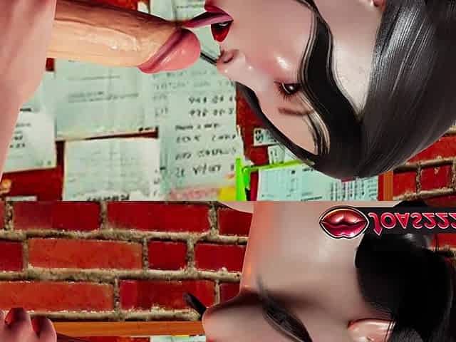 3D Hentai with Sexy Secretary Lucy - Frenulum Licking Fetish Teasing, Big Dick Handjob Stroking