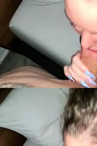 Mature brunette amateur giving a great POV blowjob