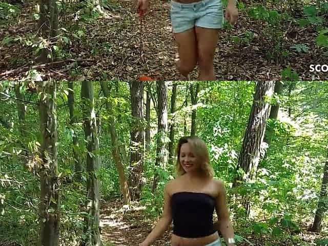 German Tinder Date Nele Screw and Smartphone Porn in Forest