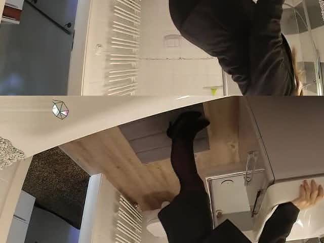 Fucking wife in business look quickly before office work cum into pantyhose