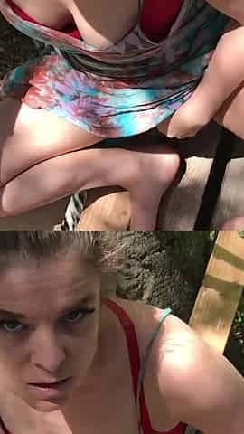MILF helps her stepson cum in his treehouse