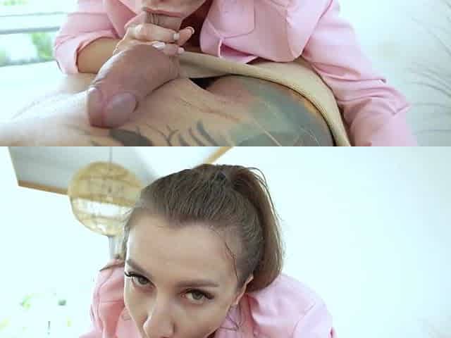 Lewd masseuse in the salon let me bang her throat!