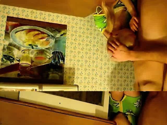 Blonde Girl's Kitchen Table Blowjob and Hardcore Fuck