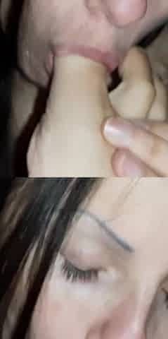 My Two Bitches First Passionately Lick My Feet, and Then Both of Them Lick My Pussy at the Same Time