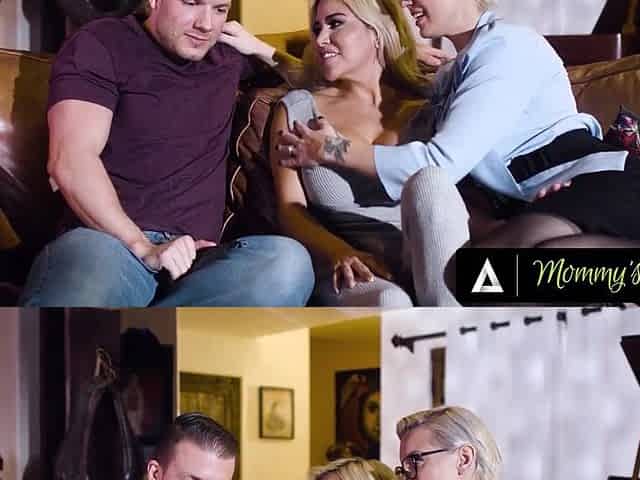 MAMMA'S HUNK - Hung Man Gets To Screw 2 Wild MILFs Kenzie TaylorAn Caitlin Bell At The Same Time