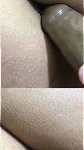 I filmed screwing my wife's vagina with my belt-on and I fingered her snatch in our room