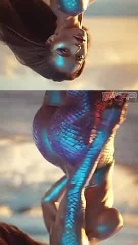 Hawt Mermaid with Consummate Booty Learns How to Use Her Legs with EDM (AI-generated)
