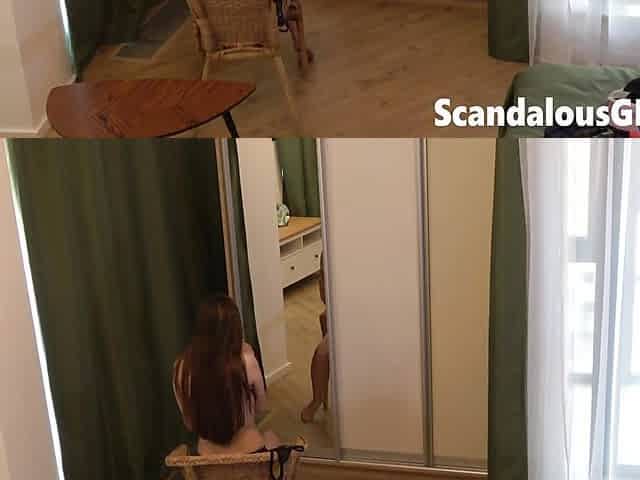 "Filming my gilfriend ditch her bra and panties to take nude photos"