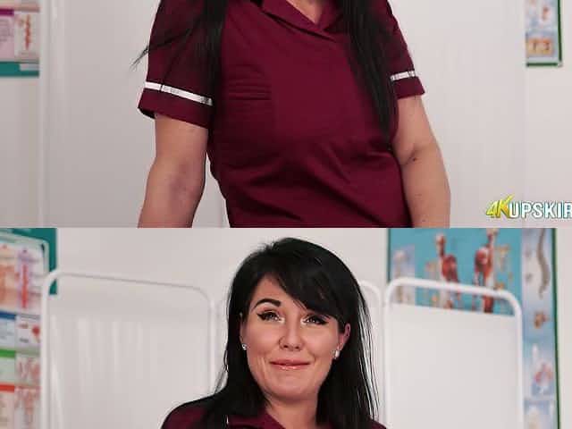 Nice rounded big ass of kinky private nurse Shelly is flashed sinfully