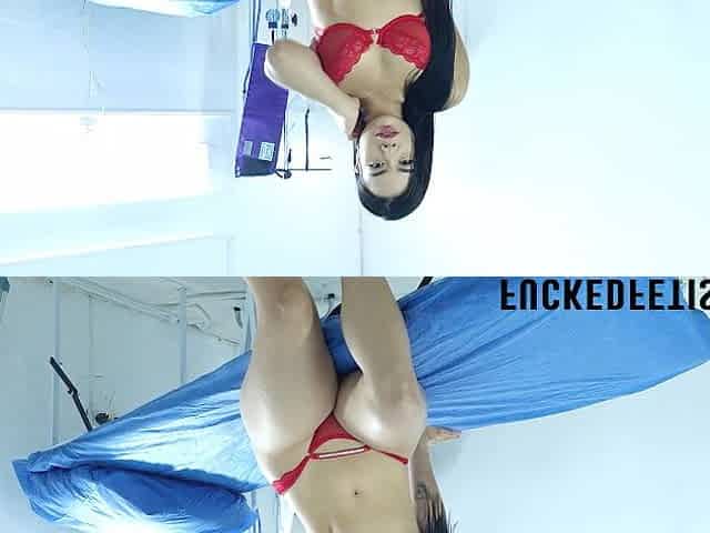 Curvy darkhair hawt red underclothing medical room slow version