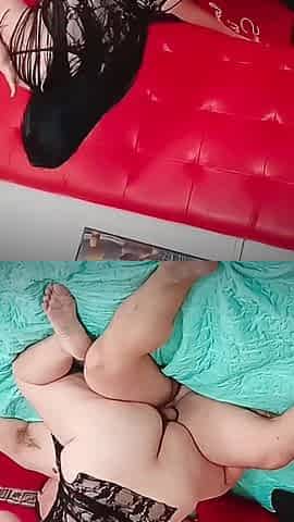 Lazy Morning Spoon Fuck with Busty Stepmom - Stepson Takes Her From Behind While Cuckold