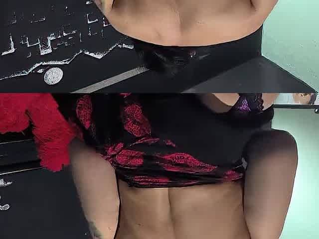 Older trying on hose and masturbating
