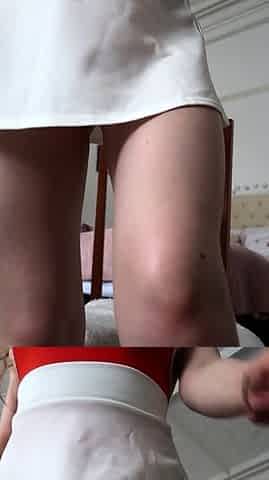 Webcam Teen masturbates and pretends you came in her mouth
