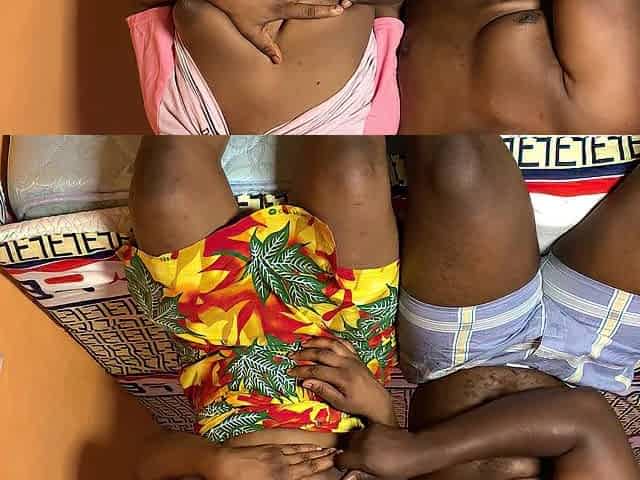 Afro teen maid looks nervous to be banged by boss
