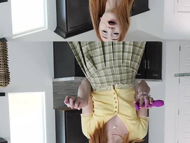 Redhead teen Scarlet Skies rides a big cock in pov