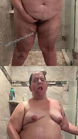Curly big beautiful woman w/ giant booty & tiny breasts masturbates after shower [Full on OF]