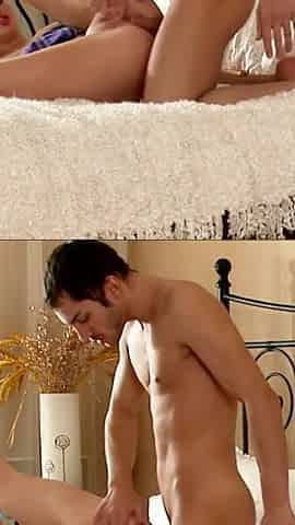 Skinny teen Ashley gets fucked in his bedroom by Italine designer