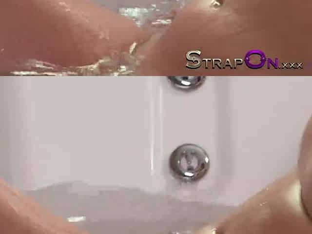 ding-dong Hawt youthful hispanic sweetheart screwed in hawt tub by lesbo wearing a ebony wang