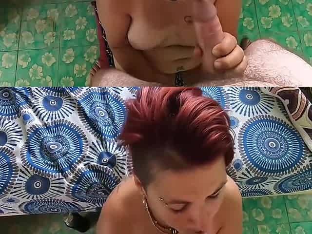 Blowjob With Anal Fingering And Eating A Tortilla With A Thick Load Of Cum Spreaded On It