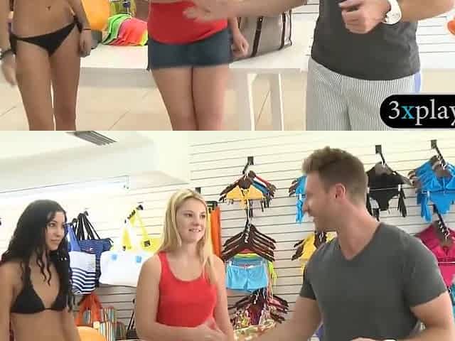 Blondie Try On Blue Bikini And Fucked For Some Money