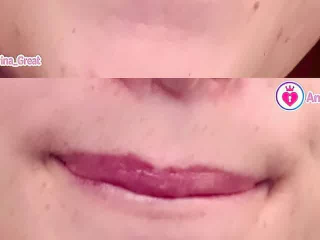 Cum with lips Close up