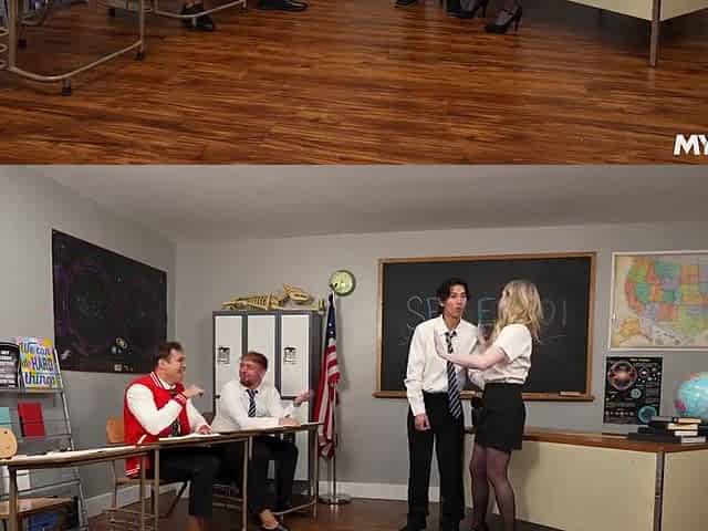 If They Want An A, They All Have To Cum On The Teachers Face - Alaina Taylor