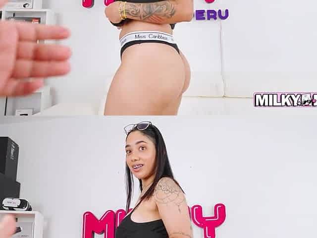 Breasty pliant is a little shy at her 1st TV casting