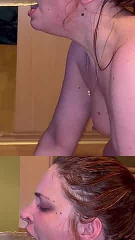 Deepthroat with Fuck Machine and Spit Play