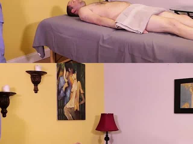 Teen brunette hottie getting her sweet ass massaged with oil