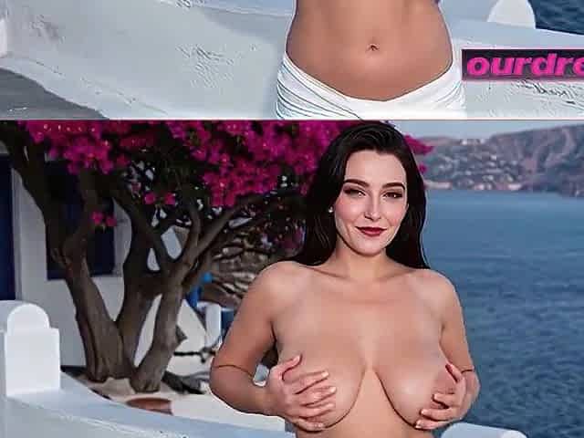 Carnal Curvy Sable Unveiled by the Aegean Sea (ai-generated)
