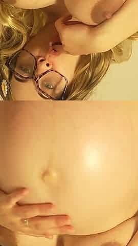 Indian Pregnant Stepsister Oils up Her Big Pregnant Belly and Big Tits Then Plays with It and Masturbates and Plays