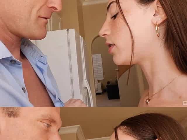 Cute brunette Tiana Blow gets her pussy pounded by an old man