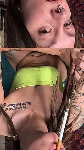Smokin' mother I'd like to fuck Masturbating Wearing Ebony Pants