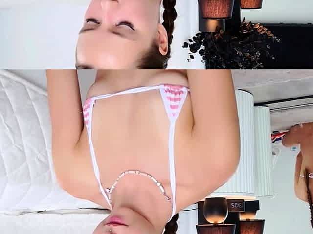 Brunette amateur webcam teen girl stripping
