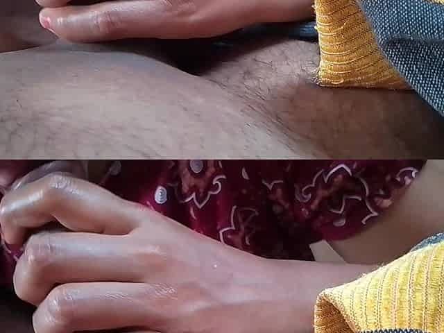 Indian village girl puts her husband's penis in her mouth