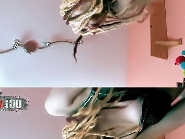 Nataly Divine: Slim Youthful Spanish Chick Nataly Divine Playing with a Sex toy and Sucking Her Boyfriend
