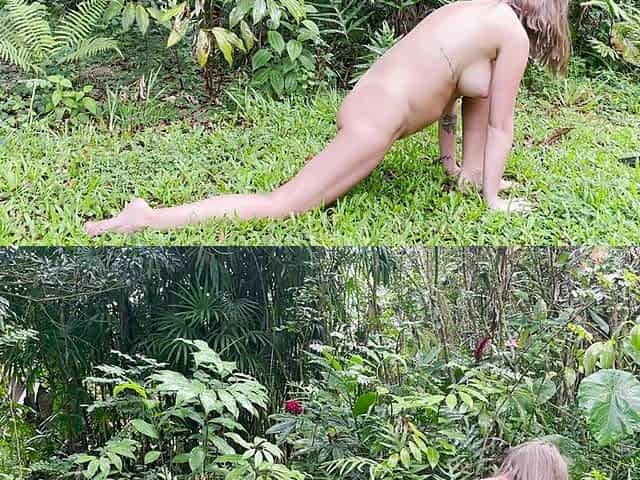 Outdoor Hawaii Pregnant Nude Yoga Session - Grey Desire