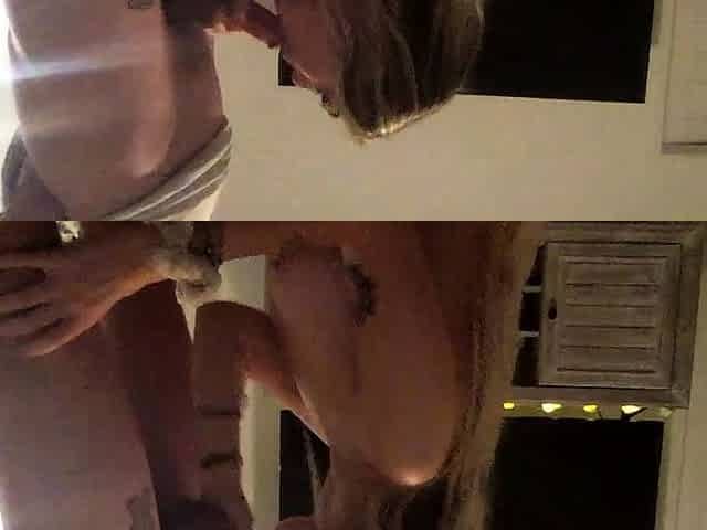 Amateur webcam blowjob and cumshot