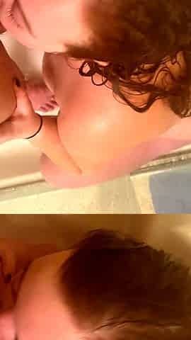 Mature brunette amateur giving a great POV blowjob