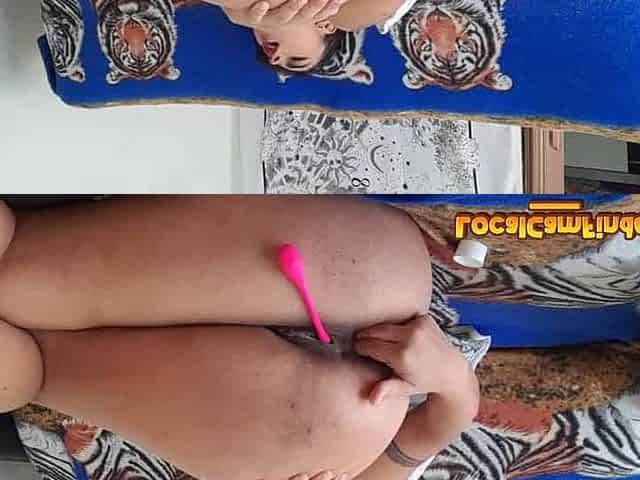 Brazilian Girl's Anal Play and Ass Sniffing with Sex Toy