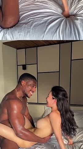 Asian babe so happy to jump on that bbc